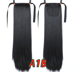 60 96 Cm Straight Hair Extensions Synthetic Clip In Ponytail Extensions
