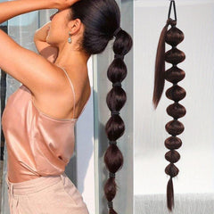 12 Cm Braided Bubble Ponytail Hair Extensions Long Wrap Around Ponytail