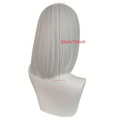 Short Silvery Anime Cosplay Wig for Party