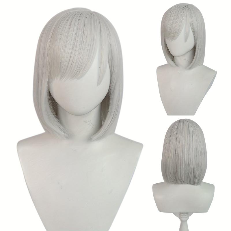 Short Silvery Anime Cosplay Wig for Party