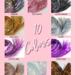 Y2K Party Glitter Tinsel Hair Extensions 6pcs Set Sparkle Hair Accessories