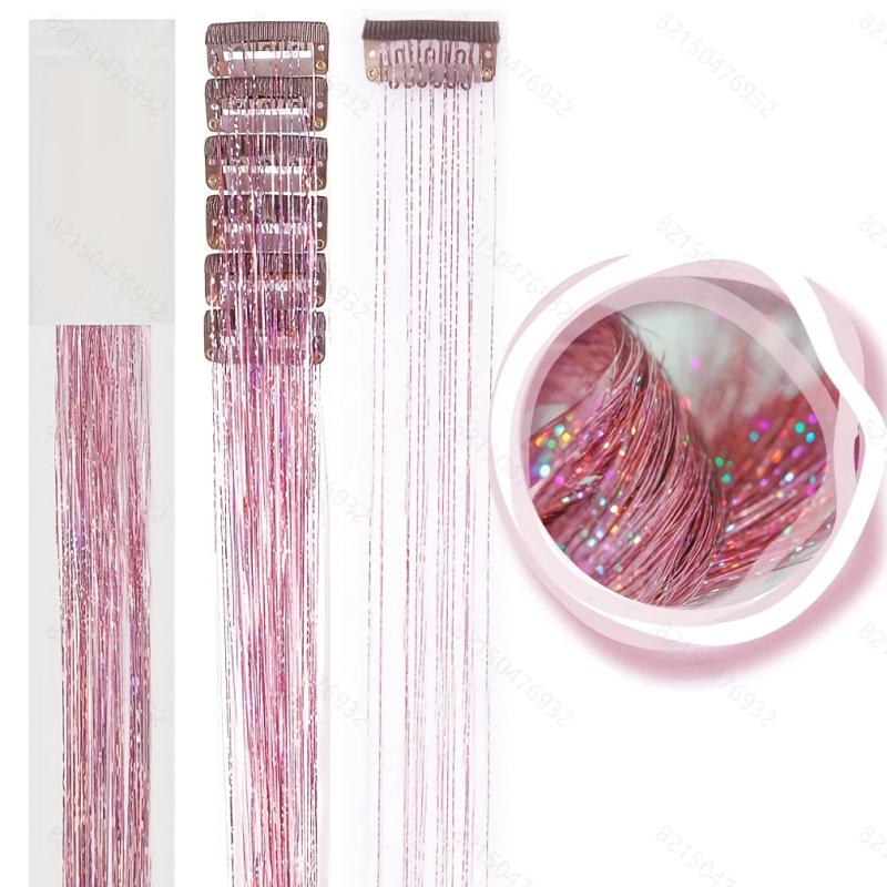 Y2K Party Glitter Tinsel Hair Extensions 6pcs Set Sparkle Hair Accessories