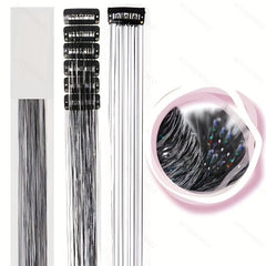 Y2K Party Glitter Tinsel Hair Extensions 6pcs Set Sparkle Hair Accessories