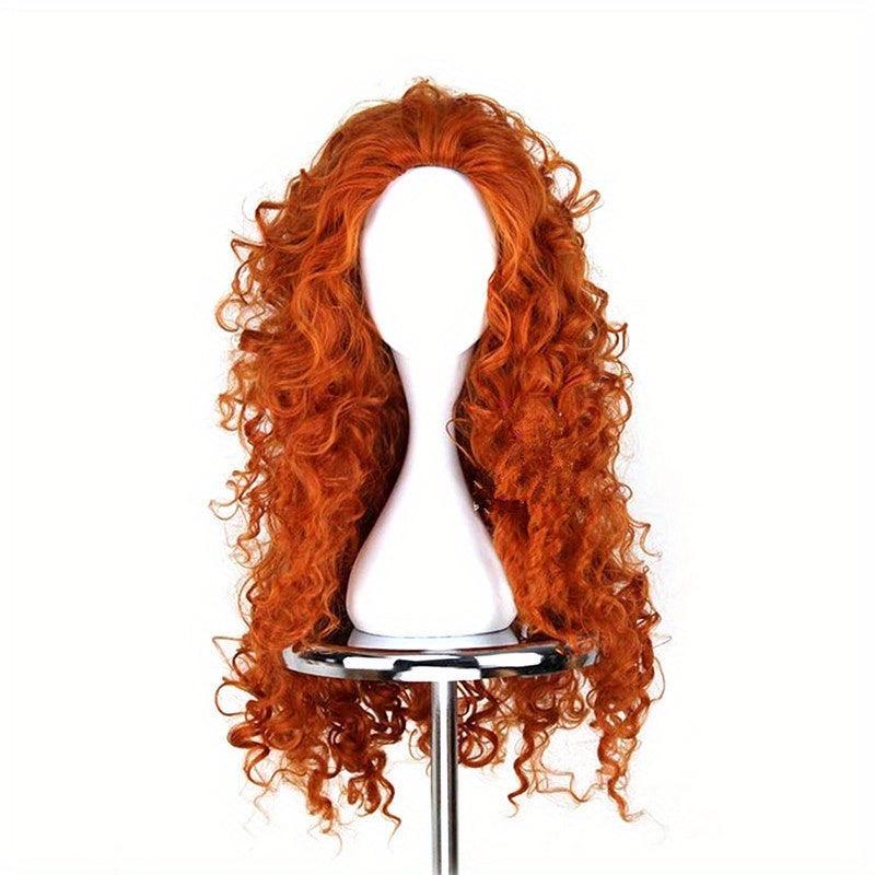Orange Long Straight Synthetic Wig Heat Resistant for Halloween