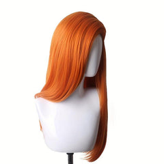 Orange Long Straight Synthetic Wig Heat Resistant for Halloween