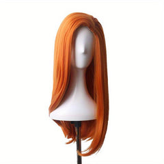 Orange Long Straight Synthetic Wig Heat Resistant for Halloween