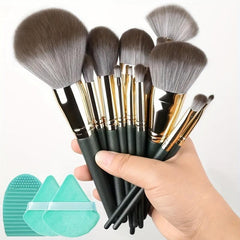 14pcs Makeup Brush Set with Travel Bag Professional Synthetic Brushes