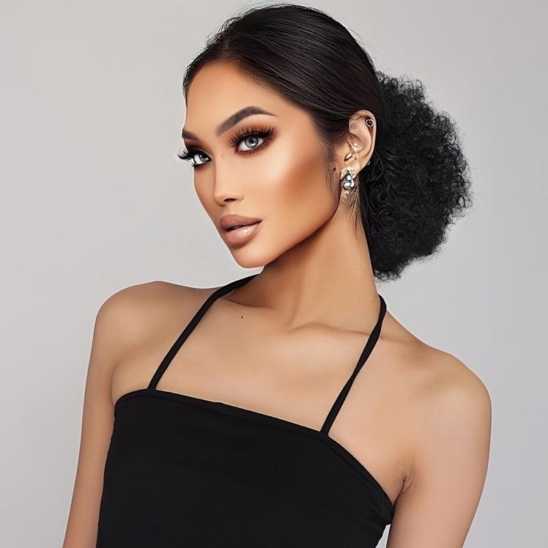 Afro Kinky Curly Ponytail Hair Extensions Drawstring Updo Hairpieces