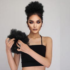 Afro Kinky Curly Ponytail Hair Extensions Drawstring Updo Hairpieces