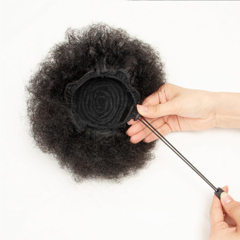 Afro Kinky Curly Ponytail Hair Extensions Drawstring Updo Hairpieces