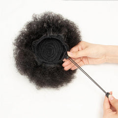 Afro Kinky Curly Ponytail Hair Extensions Drawstring Updo Hairpieces
