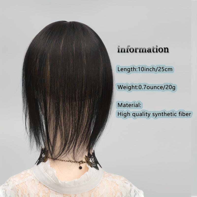Short Straight Hair Topper With Bangs Synthetic Hair Piece
