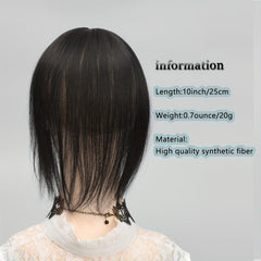Short Straight Hair Topper With Bangs Synthetic Hair Piece