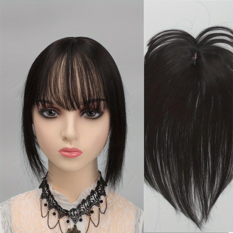 Short Straight Hair Topper With Bangs Synthetic Hair Piece