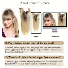 Short Straight Hair Topper With Bangs Synthetic Hair Piece