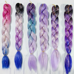 Colorful Jumbo Braiding Hair Extensions High Temperature Synthetic Fiber