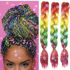Colorful Jumbo Braiding Hair Extensions High Temperature Synthetic Fiber