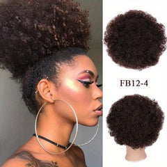 Short Afro Kinky Curly Hair Bun Puff Ponytail Extension