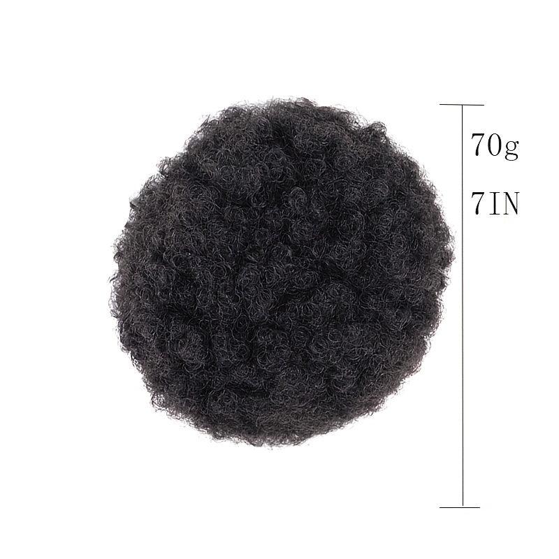 Short Afro Kinky Curly Hair Bun Puff Ponytail Extension