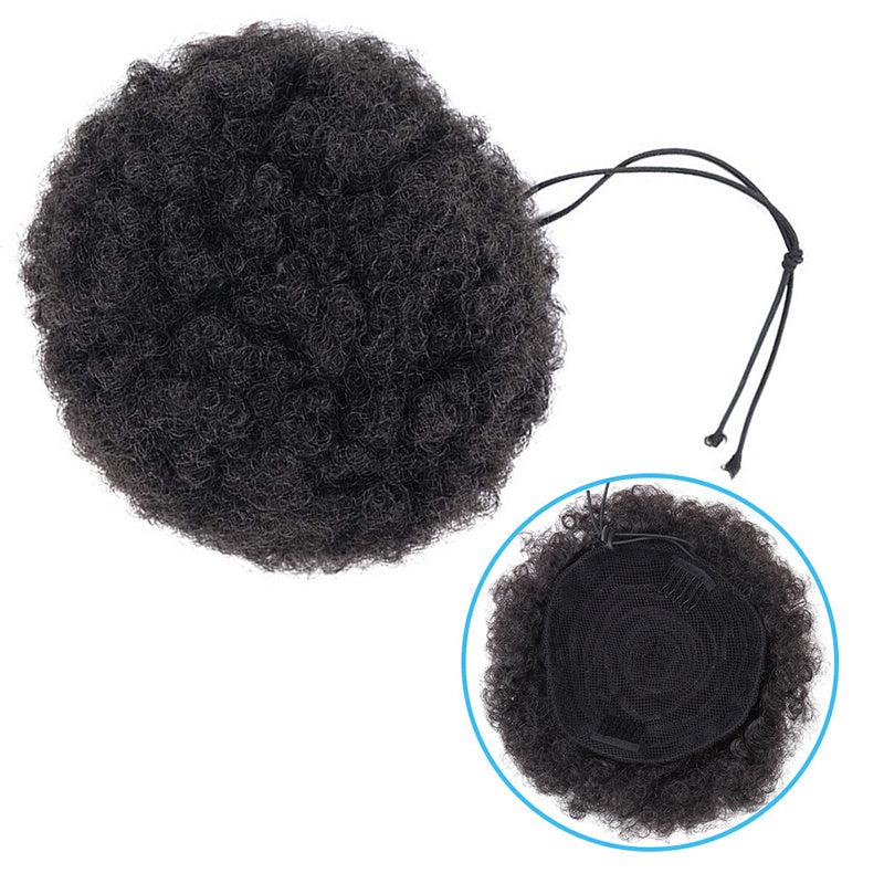 Short Afro Kinky Curly Hair Bun Puff Ponytail Extension