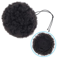 Short Afro Kinky Curly Hair Bun Puff Ponytail Extension