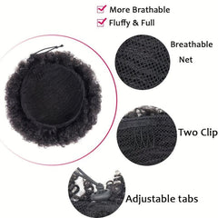Short Afro Kinky Curly Hair Bun Puff Ponytail Extension