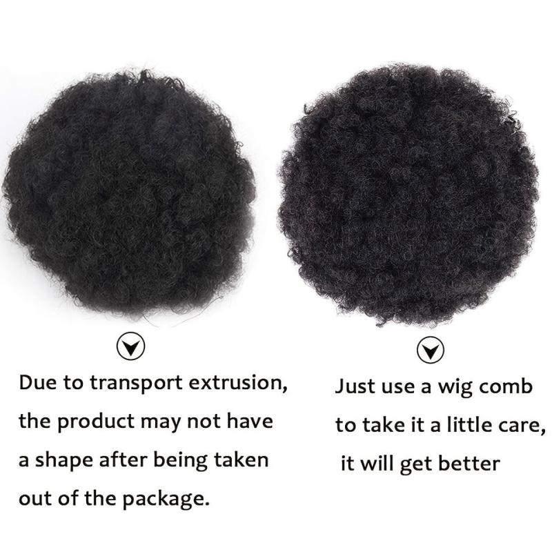 Short Afro Kinky Curly Hair Bun Puff Ponytail Extension
