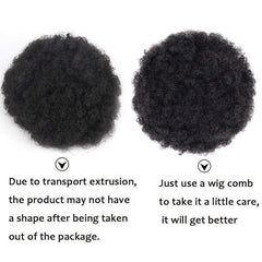 Short Afro Kinky Curly Hair Bun Puff Ponytail Extension