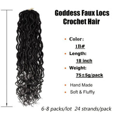 Goddess Soft Locs Hair 45-72 cm Curly Wavy Twist Braiding Hair Extensions