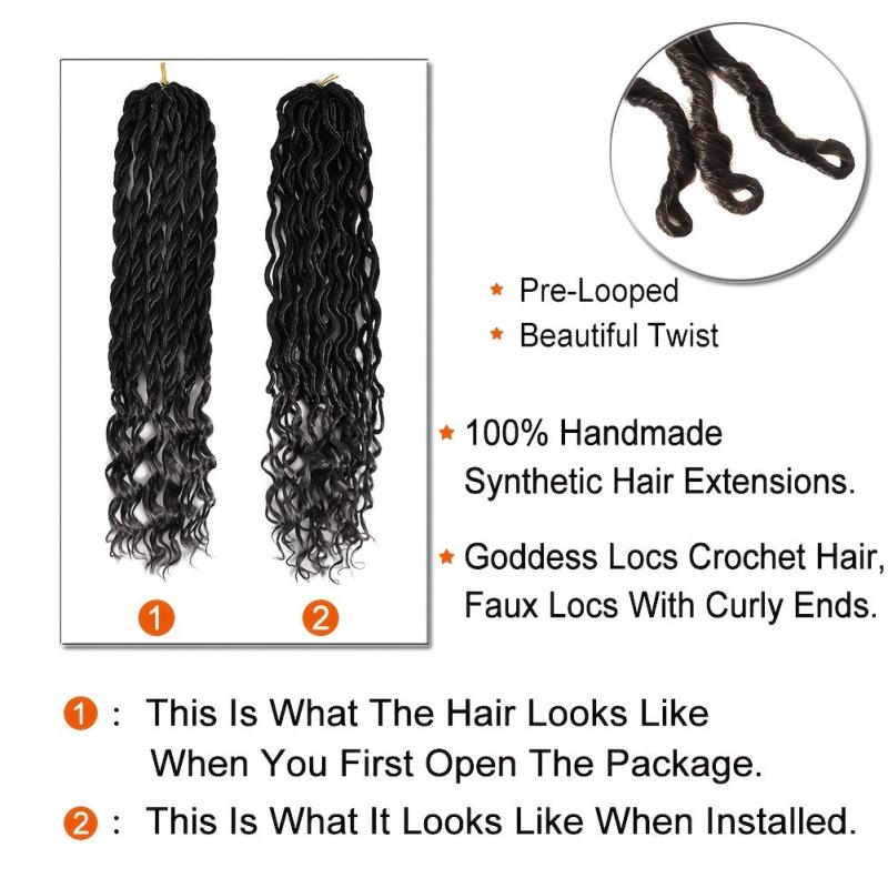 Goddess Soft Locs Hair 45-72 cm Curly Wavy Twist Braiding Hair Extensions