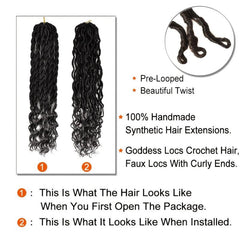 Goddess Soft Locs Hair 45-72 cm Curly Wavy Twist Braiding Hair Extensions