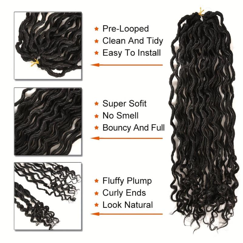 Goddess Soft Locs Hair 45-72 cm Curly Wavy Twist Braiding Hair Extensions