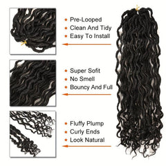 Goddess Soft Locs Hair 45-72 cm Curly Wavy Twist Braiding Hair Extensions