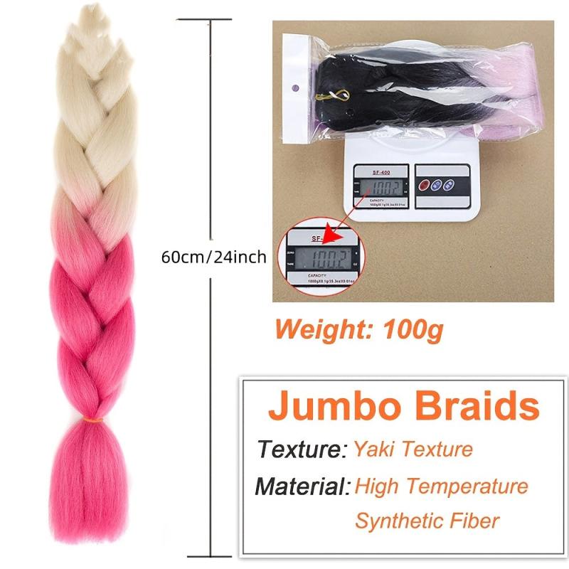 Jumbo Synthetic Braiding Hair Extensions for DIY Box Braids and Crochet Braids