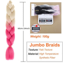 Jumbo Synthetic Braiding Hair Extensions for DIY Box Braids and Crochet Braids