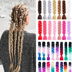 Jumbo Synthetic Braiding Hair Extensions for DIY Box Braids and Crochet Braids
