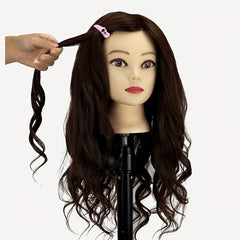 85 Real Hair Mannequin Training Head for Makeup Cosmetology Dolls