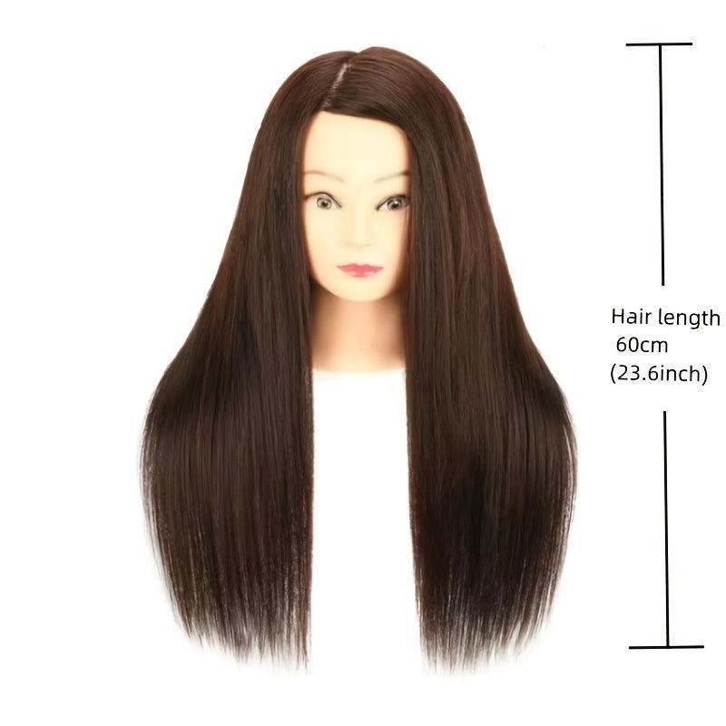 85 Real Hair Mannequin Training Head for Makeup Cosmetology Dolls