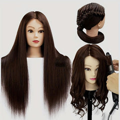 85 Real Hair Mannequin Training Head for Makeup Cosmetology Dolls