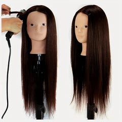 85 Real Hair Mannequin Training Head for Makeup Cosmetology Dolls