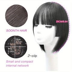 Topper With Bangs Synthetic Clip In Hair Pieces Natural Looking For Daily Use