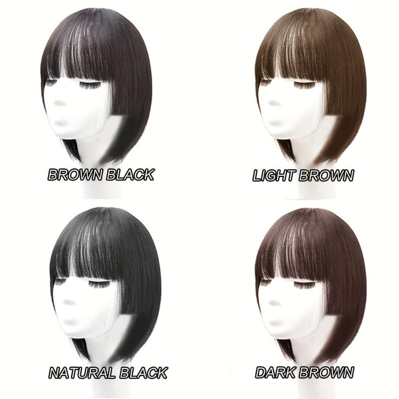 Topper With Bangs Synthetic Clip In Hair Pieces Natural Looking For Daily Use