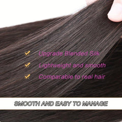 Topper With Bangs Synthetic Clip In Hair Pieces Natural Looking For Daily Use