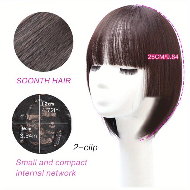 Topper With Bangs Synthetic Clip In Hair Pieces Natural Looking For Daily Use