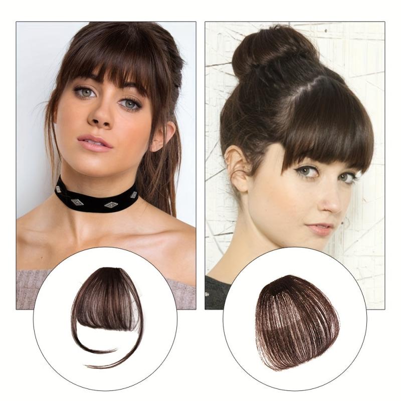 Clip In Bangs Synthetic Hair Extensions Wispy Bangs Fringe Hairpieces Air Bangs
