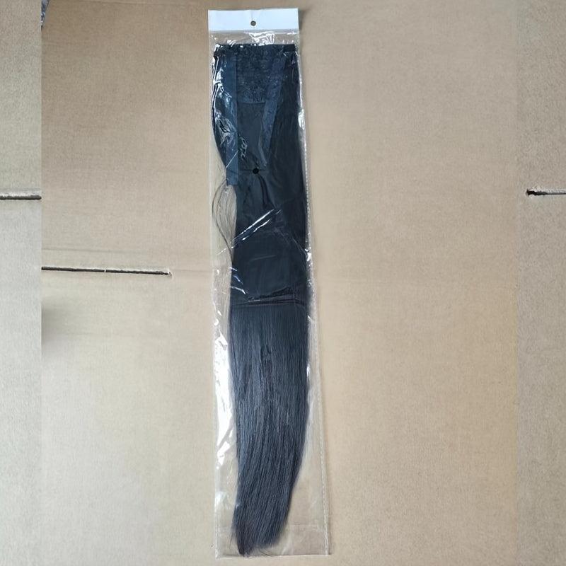 Long Straight Ponytail Extensions with Ribbon Tie, Synthetic Hair, Daily Use