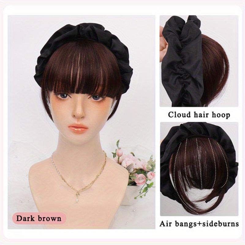 Clip In Air Bangs With Sideburns Headband Hair