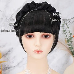 Clip In Air Bangs With Sideburns Headband Hair