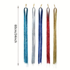 Colorful Hair Tinsel Fairy Kit 60-96 cm Extensions for Girls Women