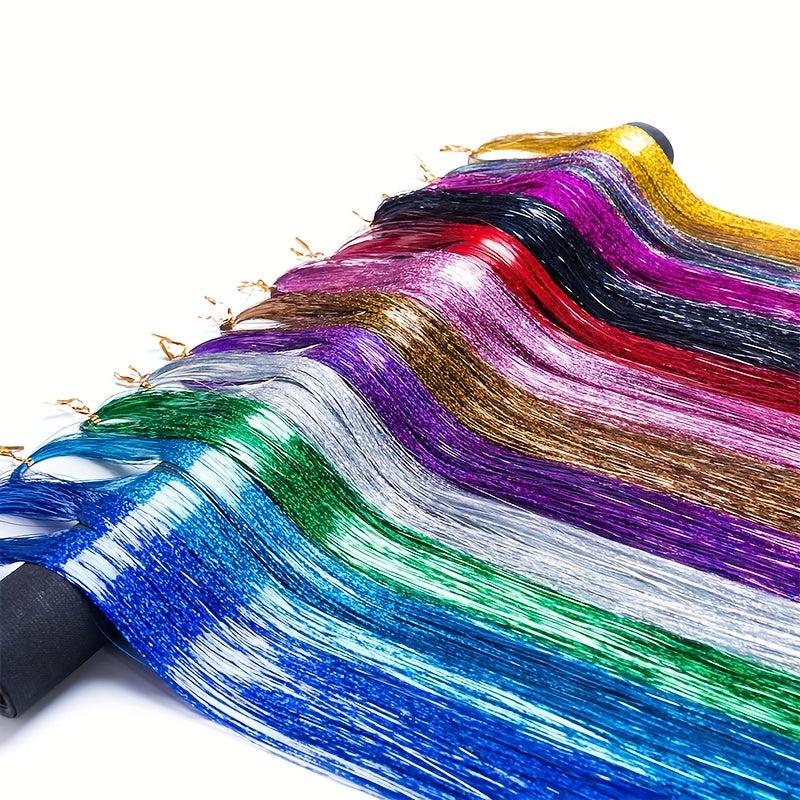 Colorful Hair Tinsel Fairy Kit 60-96 cm Extensions for Girls Women